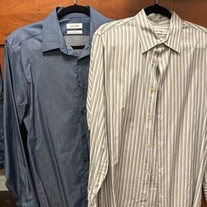 Calvin Klein men’s button-down dress shirts, set of two